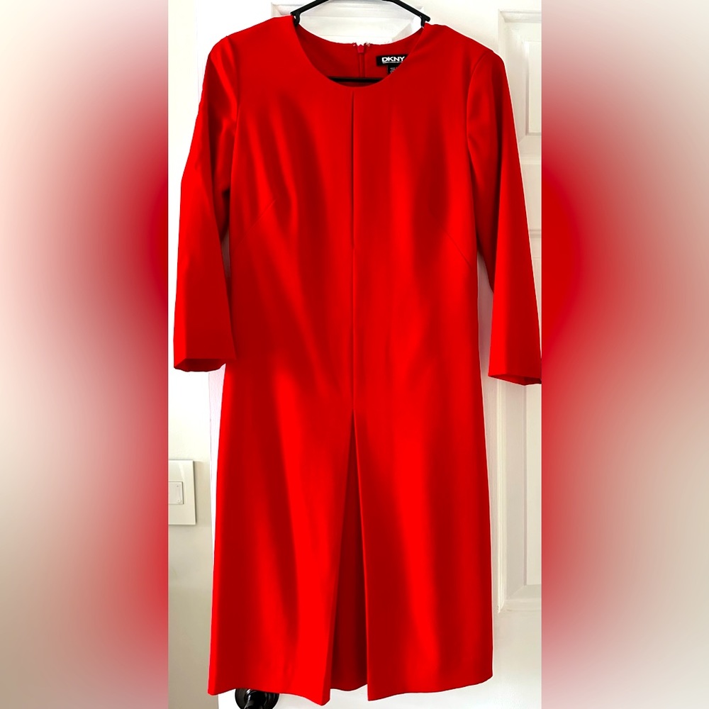 DKNY red long sleeve dress